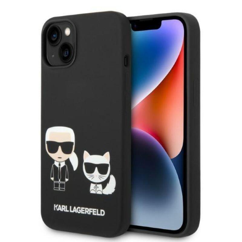 Karl Lagerfeld Husa MagSafe Liquid Silicone Karl\'s & Choupette iPhone 14 Negru