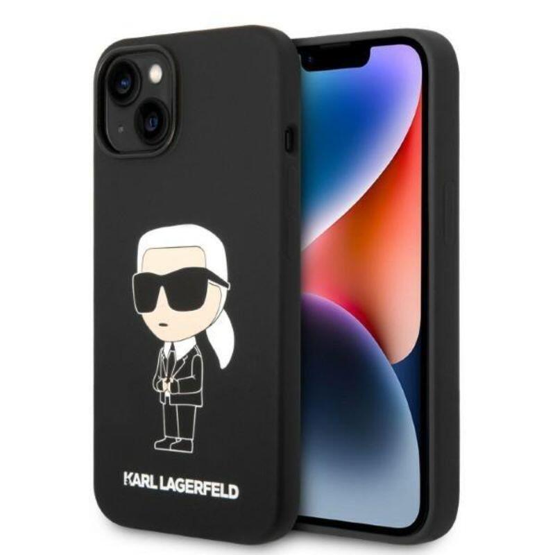 Karl Lagerfeld Husa Liquid Silicone Ikonik iPhone 14 Plus Negru