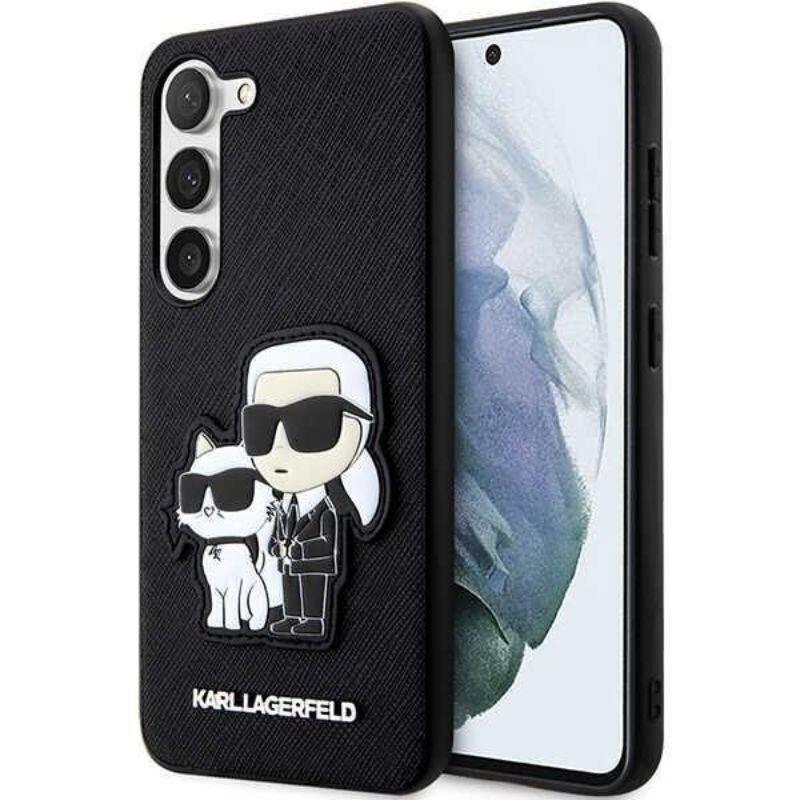 Karl Lagerfeld Husa Saffiano Karl&Choupette Samsung Galaxy S23 Negru