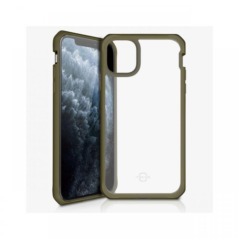 Husa iPhone 11 Pro IT Skins Hybrid Solid Kaki & Transparent (antishock)