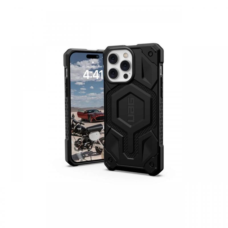 Husa iPhone 14 Pro Max UAG Monarch Pro Magsafe Kevlar Black, military drop tested