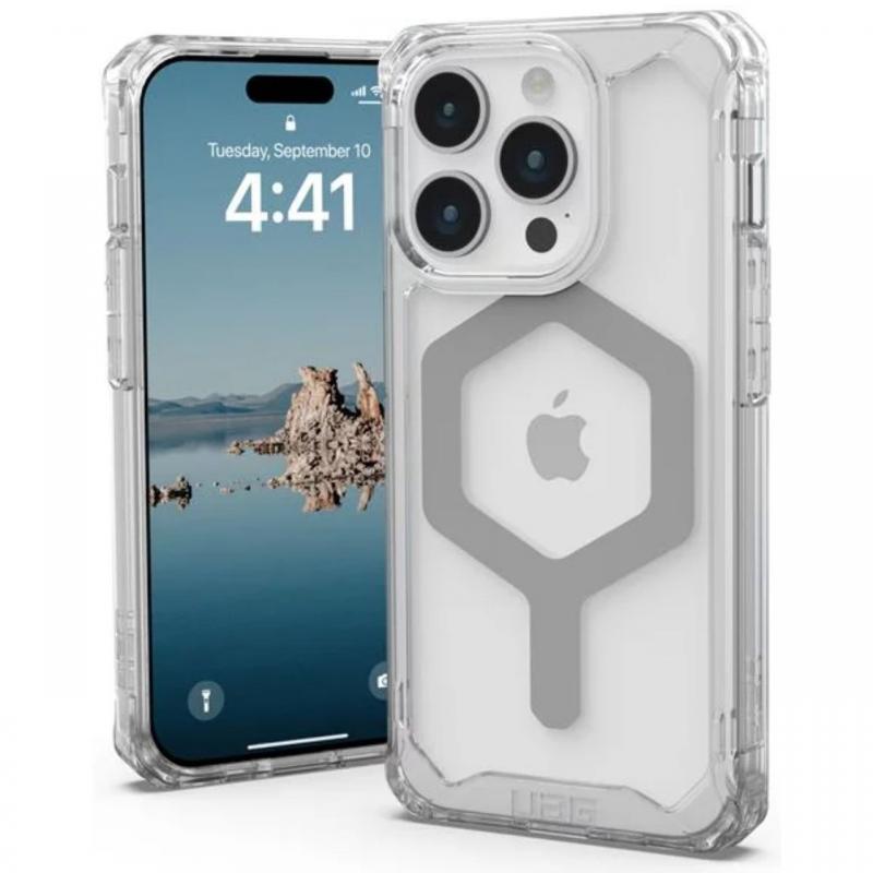 UAG Husa Plyo MagSafe Series iPhone 15 Pro Ice Silver