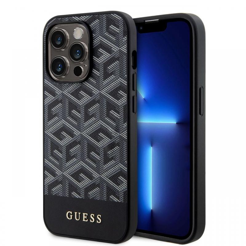 Guess Husa GCube Stripes MagSafe iPhone 15 Pro Max Negru