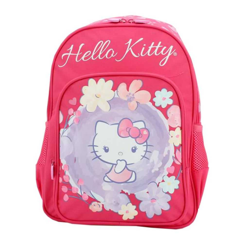 Ghiozdan Clasa 0 pentru Fete, 1 Compartiment 3 Buzunare, Model Hello Kitty, Dimensiune 380x270x120 mm, Culoare Multicolor