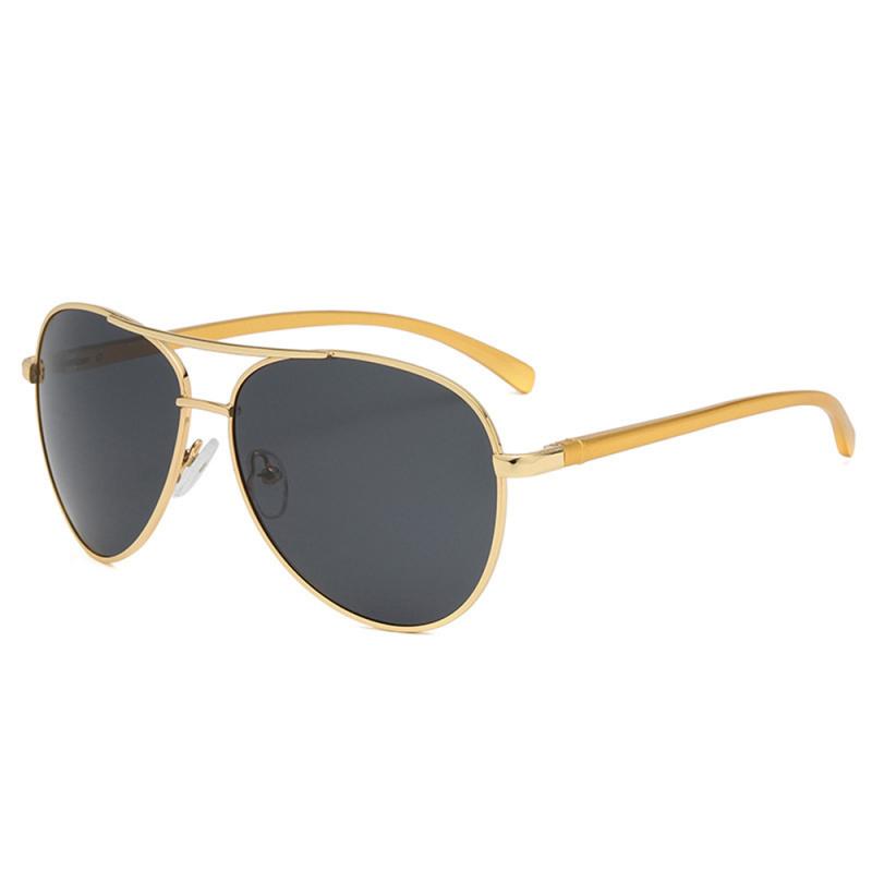 Ochelari de soare pentru barbati polarizati, rama din metal, protectie UV, Gun 2150, Auriu, ES05718