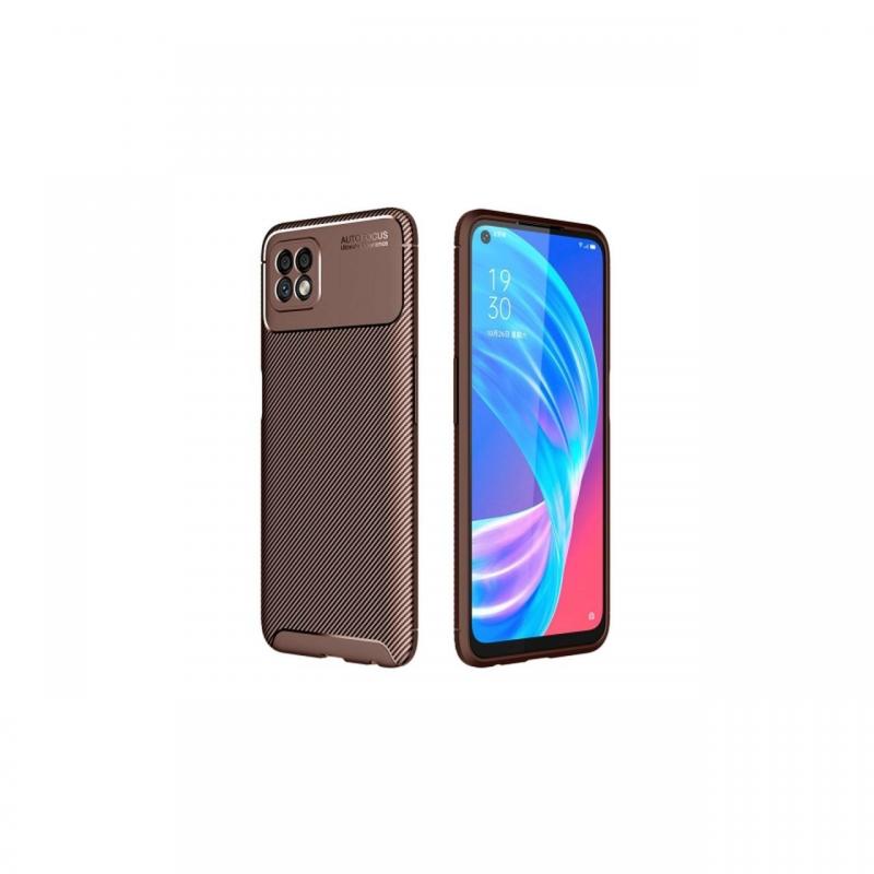 Husa Oppo A72 Lemontti Carbon Fiber Brown