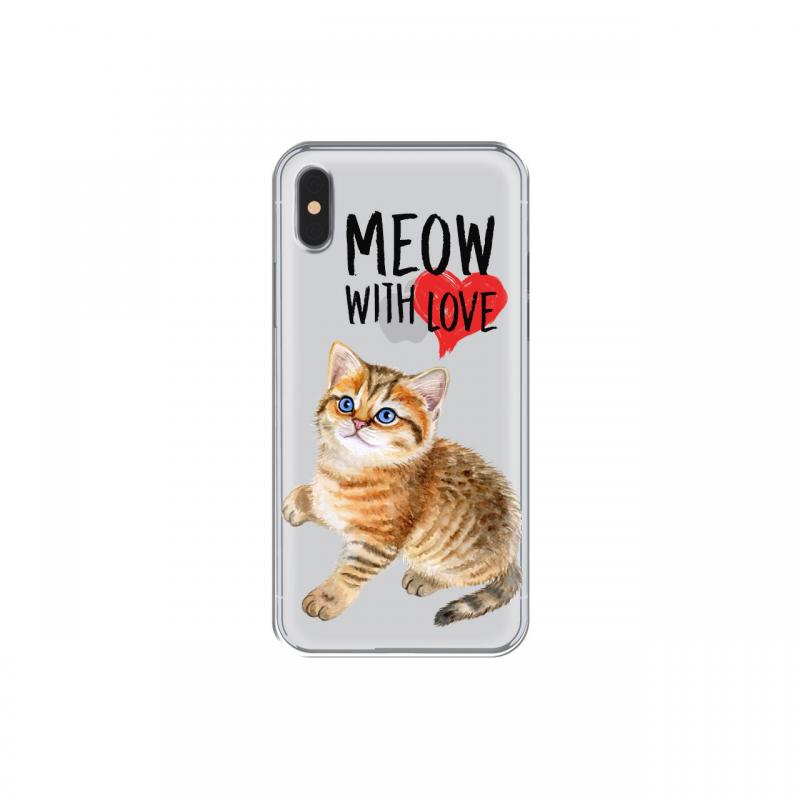 Husa iPhone XS / X Lemontti Silicon Art Meow With Love