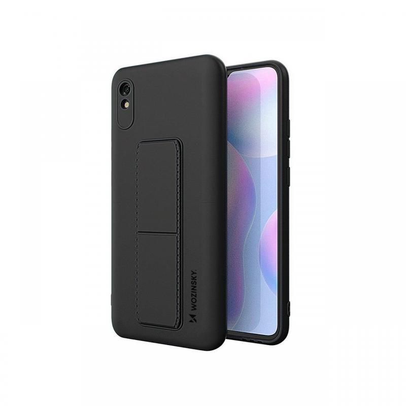 Husa Xiaomi Redmi 9A Wozinsky Silicon Kickstand Negru