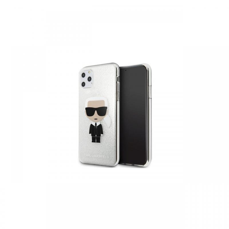 Husa iPhone 11 Pro Max Karl Lagerfeld Glitter Ikonik Argintiu