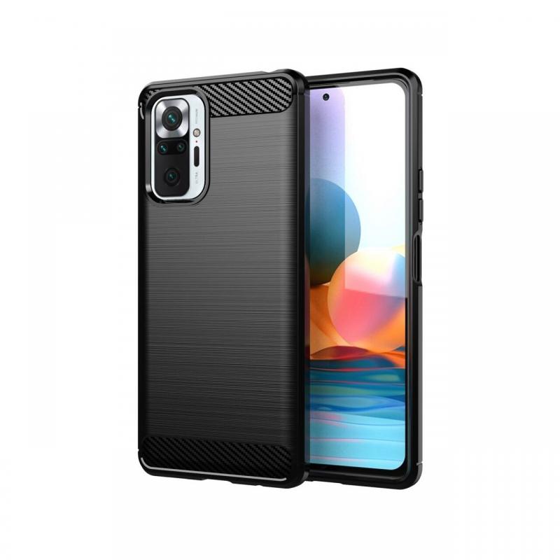 Husa Xiaomi Redmi Note 10 Pro Lemontti Carbon Case Flexible Negru