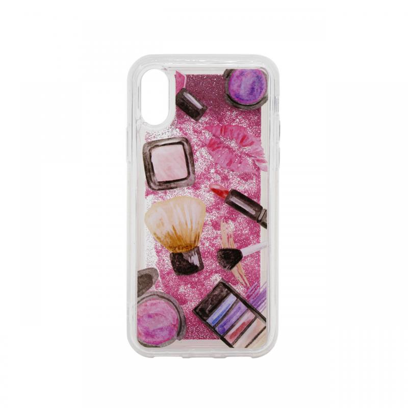 Carcasa iPhone XS / X Lemontti Liquid Sand Makeup Glitter