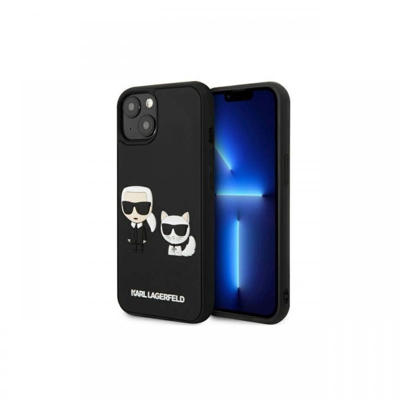 Husa iPhone 13 Karl Lagerfeld Karl & Choupette 3D Negru