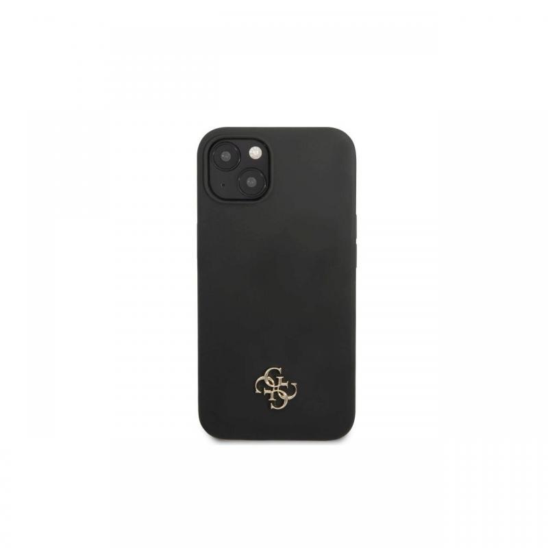 Husa iPhone 13 Guess 4G Silicon Metal Logo Negru