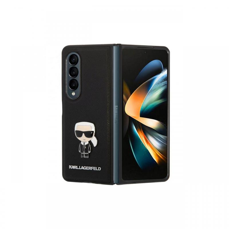 Husa Samsung Galaxy Z Fold4 Karl Lagerfeld Saffiano Ikonik Negru