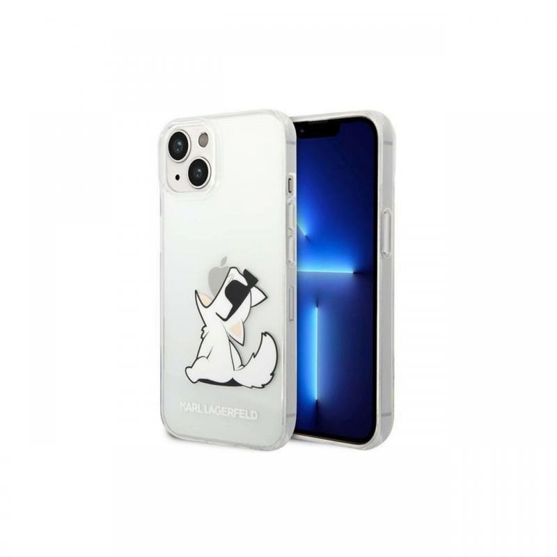 Husa iPhone 14 Plus Karl Lagerfeld Choupette Eat Transparent