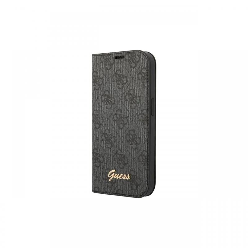 Husa Book iPhone 14 Guess 4G Metal Camera Outline Negru