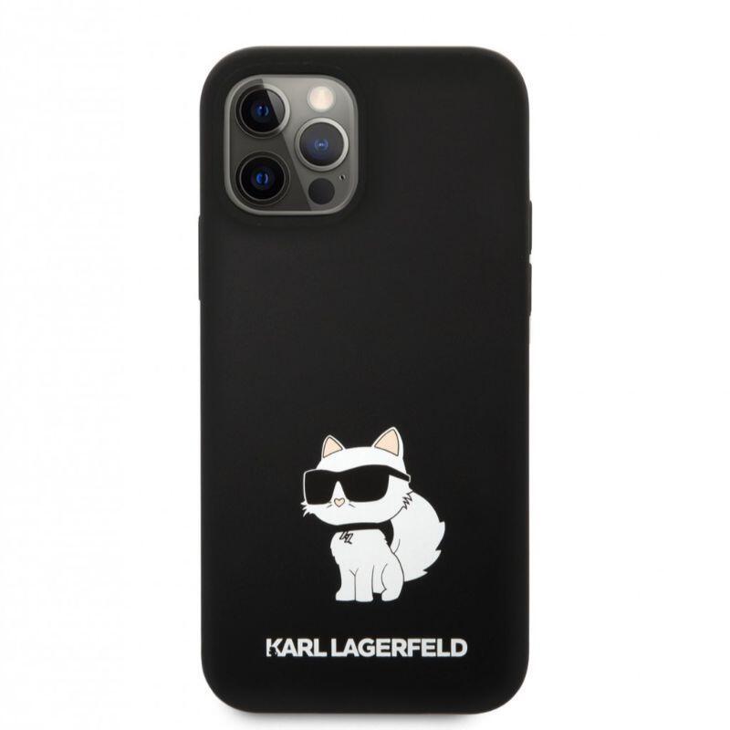 Karl Lagerfeld Husa Liquid Silicone Choupette iPhone 12 / 12 Pro Negru