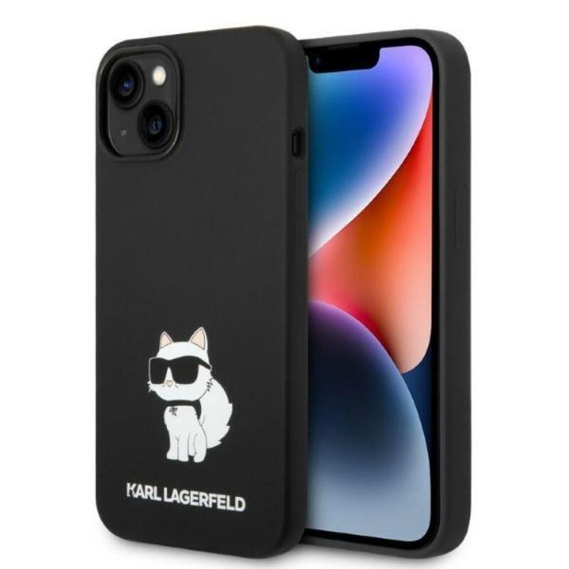 Karl Lagerfeld Husa Liquid Silicone Choupette iPhone 14 Negru