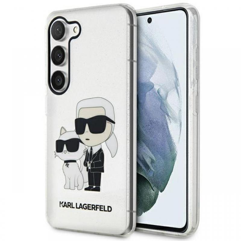 Karl Lagerfeld Husa Glitter Karl\'s & Choupette Samsung Galaxy S23 Plus Transparent