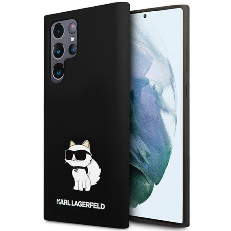 Karl Lagerfeld Husa Liquid Silicone Choupette Samsung Galaxy S23 Ultra Negru