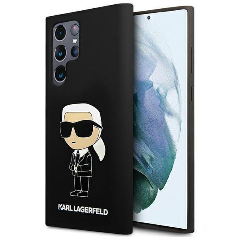 Karl Lagerfeld Husa Liquid Silicone Ikonik Samsung Galaxy S23 Ultra Negru