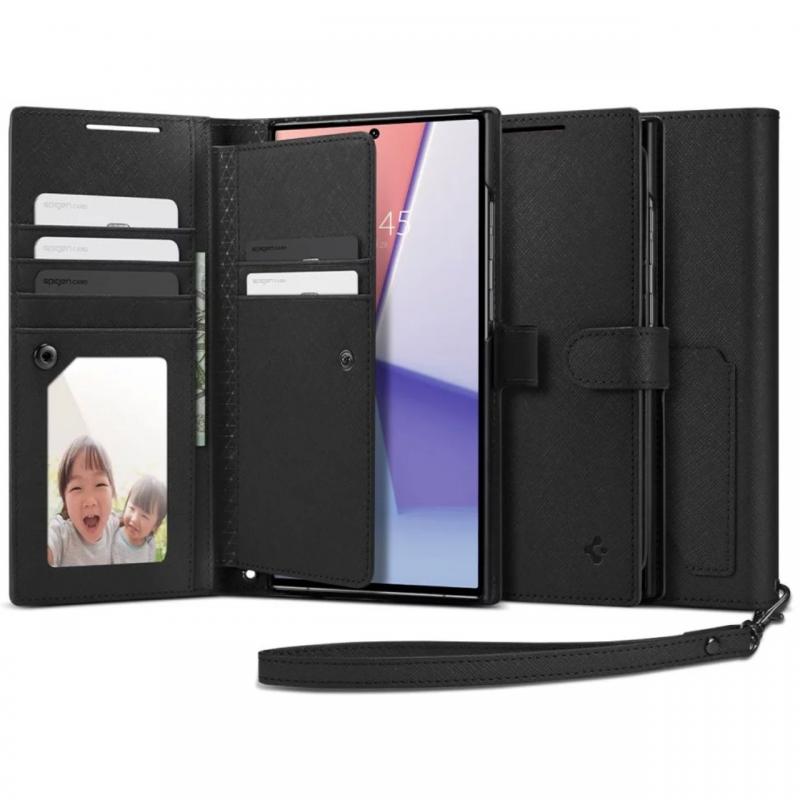 Spigen Husa Wallet S Plus Samsung Galaxy S23 Ultra Negru