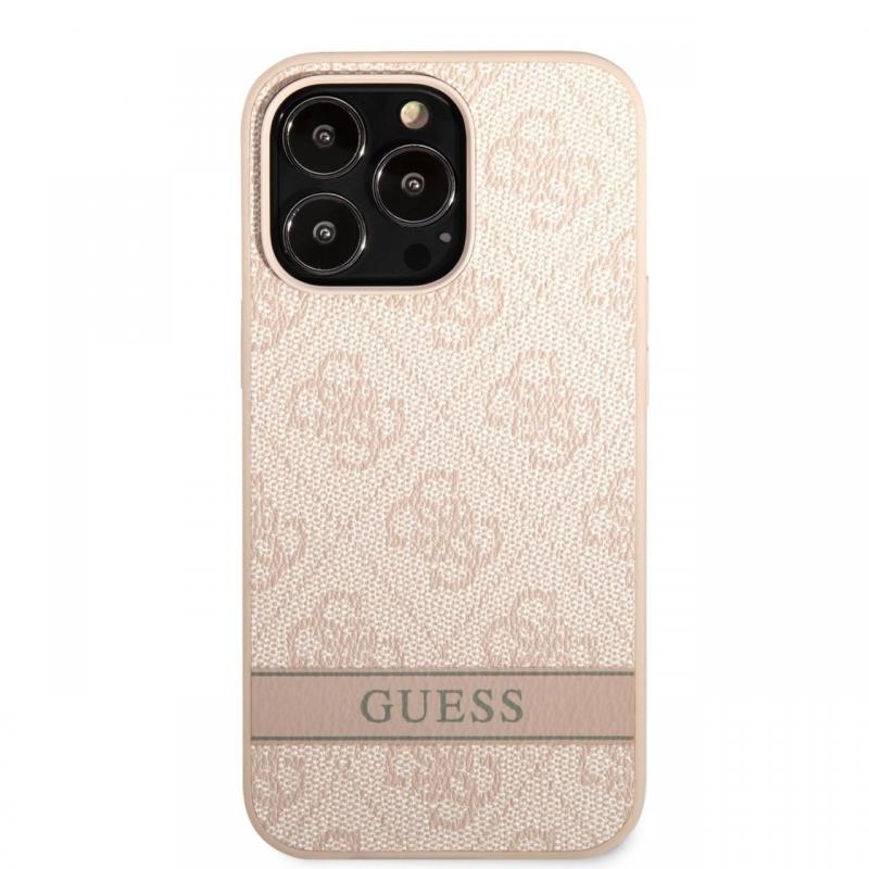 Guess Husa PU 4G Stripe iPhone 13 Pro Roz