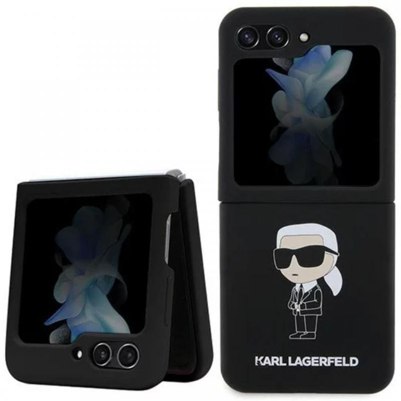 Karl Lagerfeld Husa Liquid Silicone Ikonik Samsung Galaxy Z Flip5 Negru