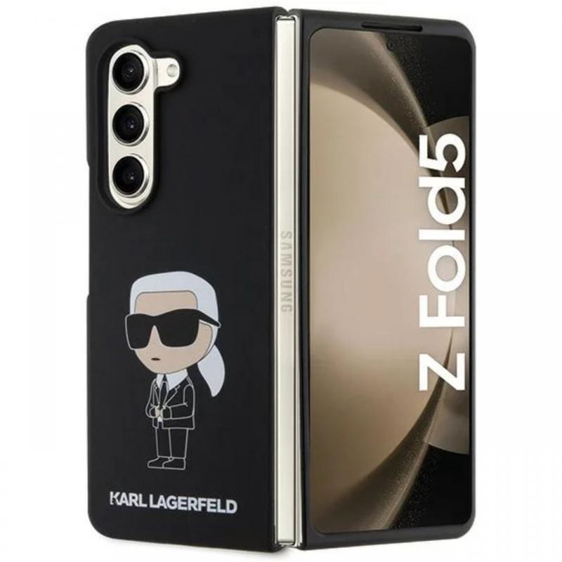 Karl Lagerfeld Husa Liquid Silicone Ikonik Samsung Galaxy Z Fold5 Negru