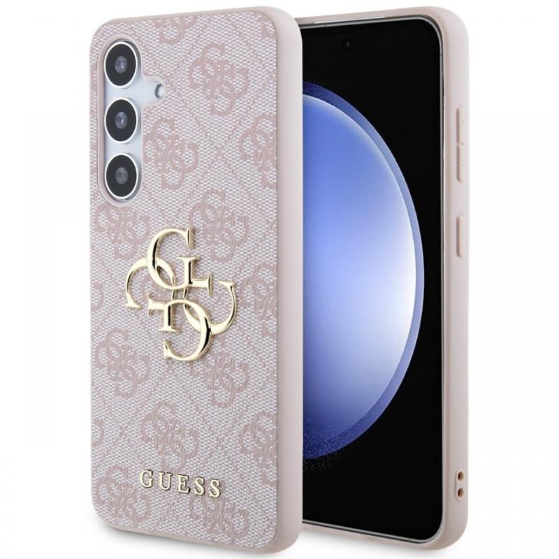 Guess Husa PU 4G Metal Logo Samsung Galaxy S24 Plus Roz