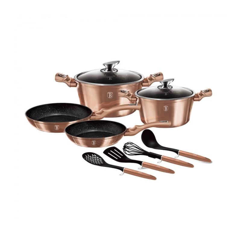 Set Oale Marmorate 10 piese Rose Gold Berlinger Haus BH 6142