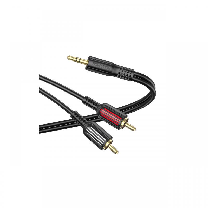 Cablu Borofone BL11 Jack 3.5mm la dual port RCA, 1.5m, Negru