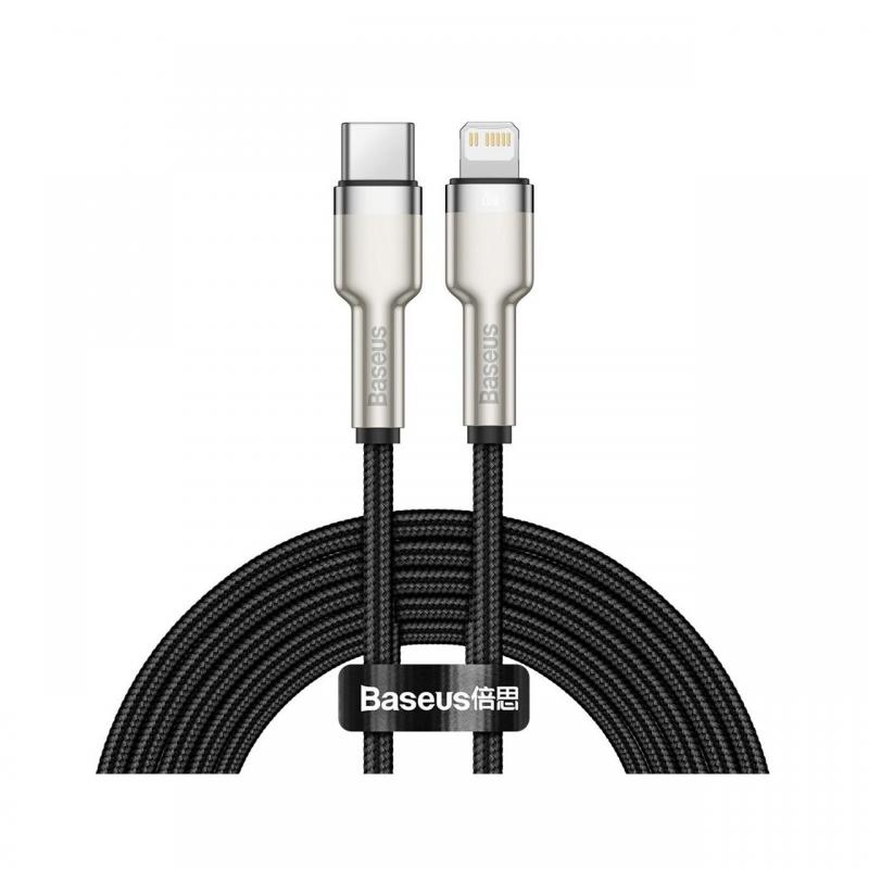 Cablu Type-C la Lightning Baseus Cafule Series Metal Black