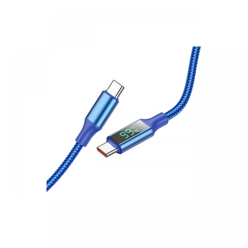 Cablu Borofone BU32 Exclusive Type-C la Type-C, 1.2m, Albastru