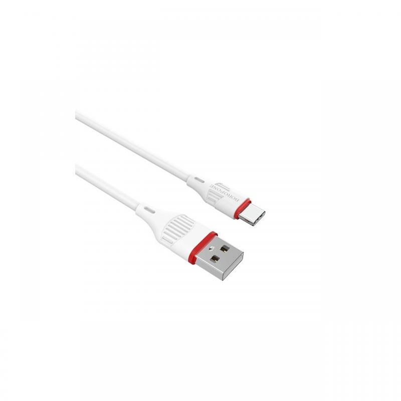 Cablu Borofone BX17 Enjoy USB la Type-C, 1m, Alb
