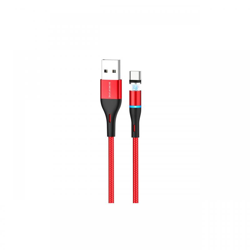 Cablu Borofone BU16 Skill USB-A la Type-C, 1.2m, Rosu