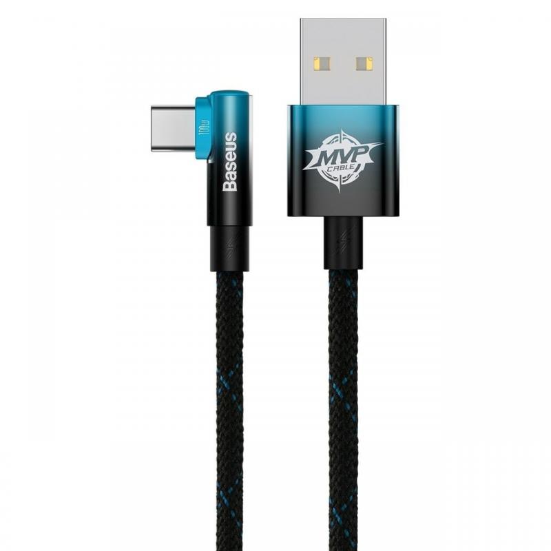 Baseus Cablu MVP 2 Elbow USB la Type-C, Fast Charging, 100W, 1m, Negru / Albastru