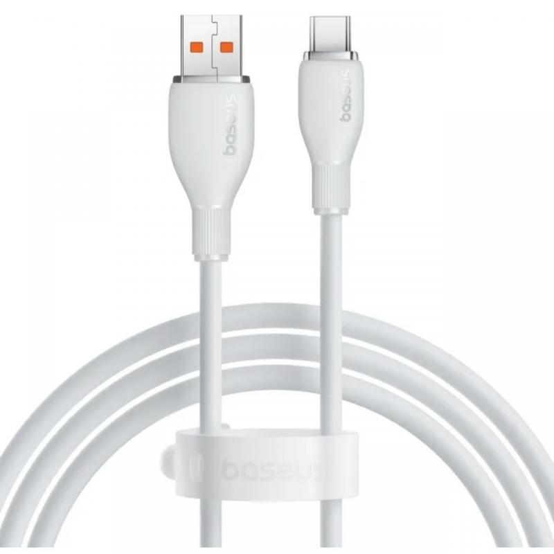 Baseus Cablu USB la Type-C Pudding Series Fast Charging, 100W, 2m, Alb
