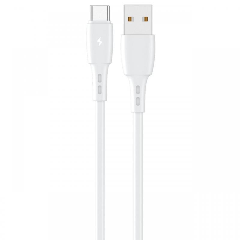 Lemontti Cablu Wind USB-A la Type-C, 1.2m, Alb