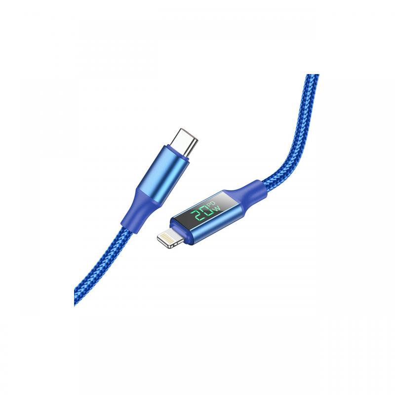 Cablu Borofone BU32 Exclusive Type-C la Lightning, 1.2m, Albastru