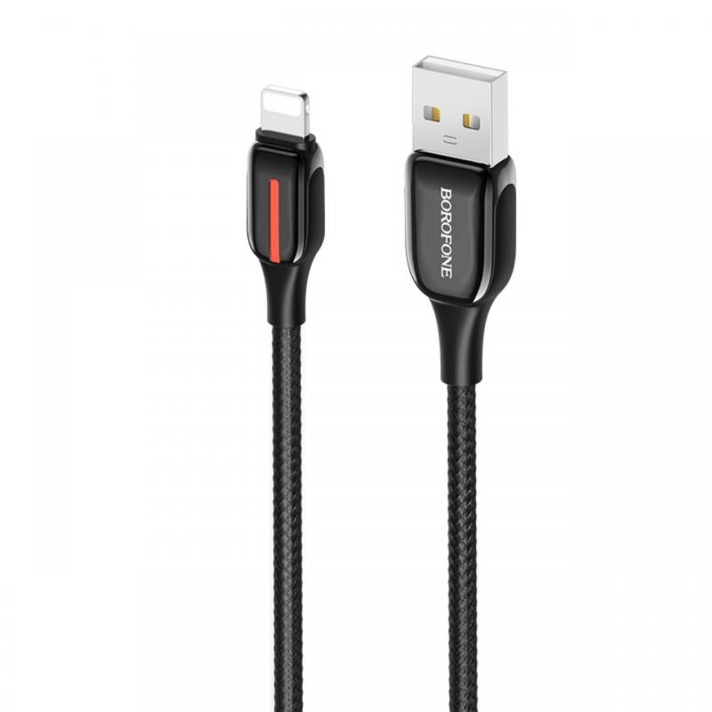 Borofone Cablu BU14 Heroic USB la Lightning Negru (impletitura textila, 1.2m)-T.Verde 0.1 lei/buc