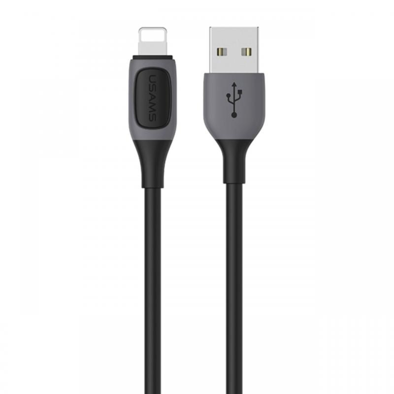 Usams Cablu Jelly Series Fast Charging USB la Lightning, 2.4A, 1m, Negru