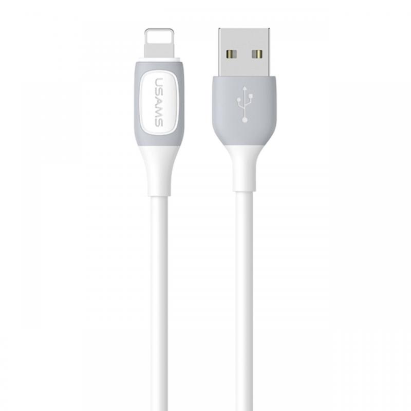 Usams Cablu Jelly Series Fast Charging USB la Lightning, 2.4A, 1m, Alb