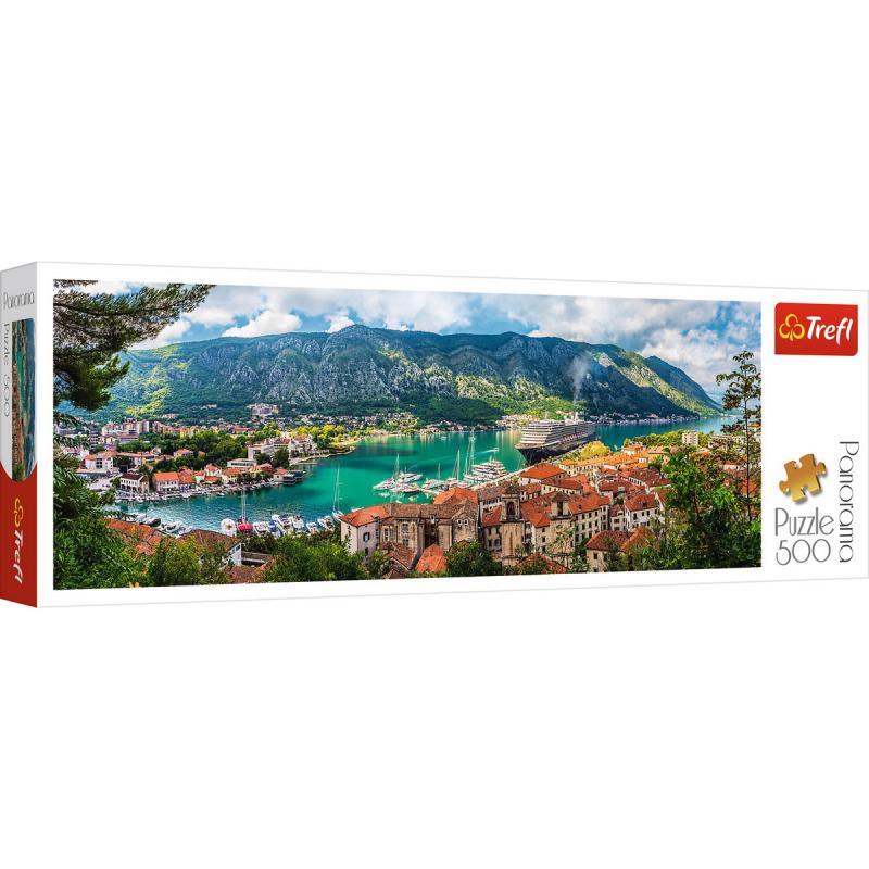 PUZZLE TREFL 500 PANORAMA ORASUL KOTOR MUNTENEGRU