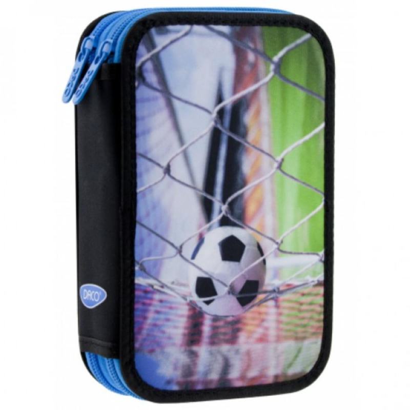 Penar Echipat cu 2 Fermoare Daco PE245E, Poliester, Model Fotbal, Multicolor