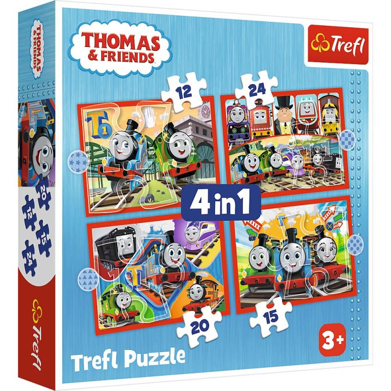 PUZZLE TREFL 4IN1 THOMAS TRENULETELE AMUZANTE