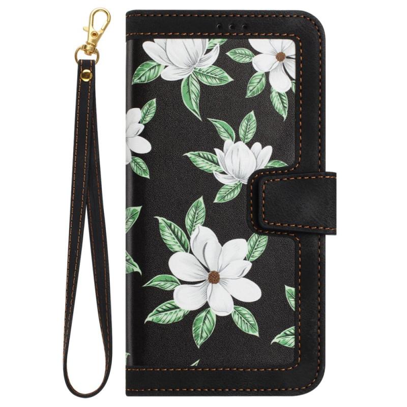 Husa Tip Carte UIQ Luxury Flowers, Inchidere Magnetica, Piele Ecologica Moale, Buzunar Carduri, Curea Detasabila, Rezistenta La Socuri, Functie Stand, Pentru Apple iPhone XR, Negru