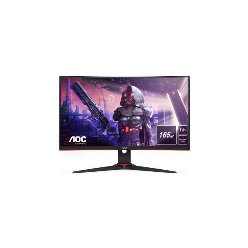 Monitor LED AOC C24G2AE/BK, 23.6inch, FHD VA, 1 ms, 165Hz, Negru/Rosu