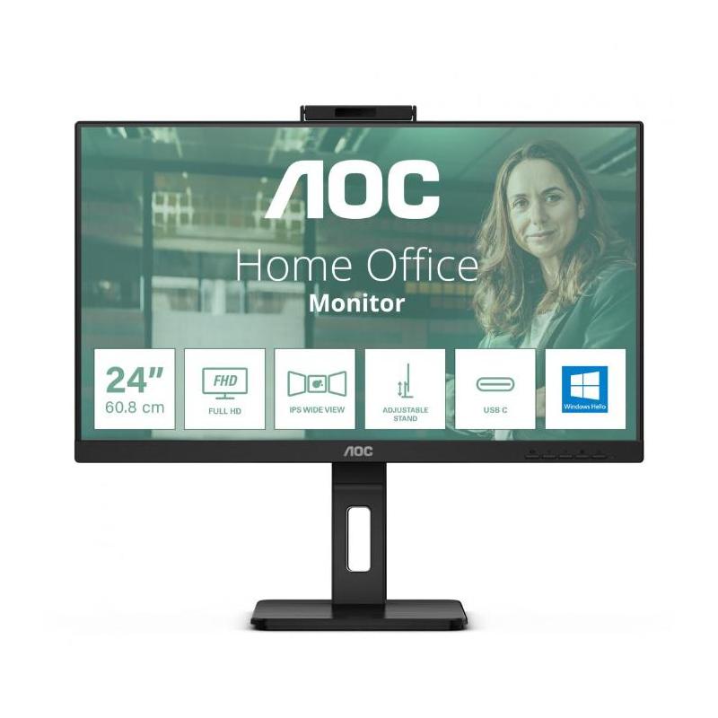 Monitor LED AOC 24P3CW, 23.8 inch, FHD IPS, 75 Hz, Webcam