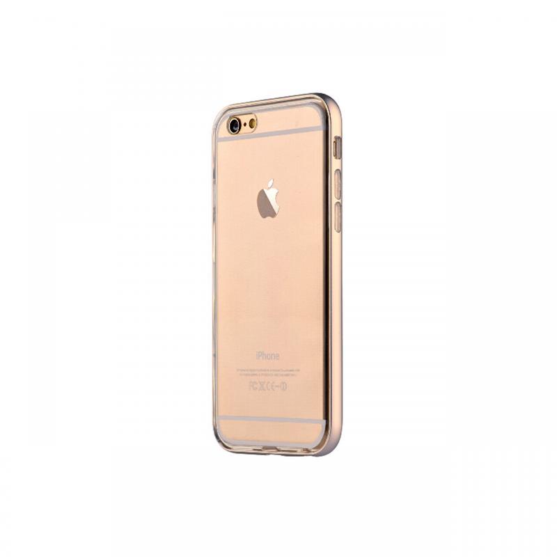 Husa iPhone 6 Devia Silicon Fresh Champagne Gold (cu bumper aluminiu)